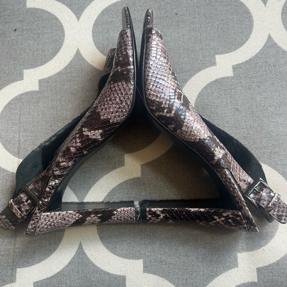 Via Spiga made in Italy Y2K open toe snake print sling back chunky leather heel - Picture 5 of 7